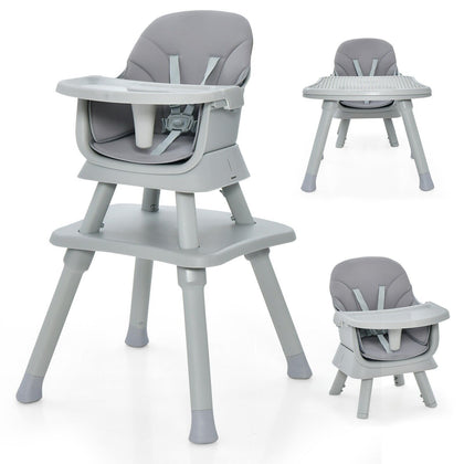 6 in 1 Baby Feeding Highchair Convertible Infant Dining Chair Table Kids