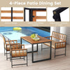 4 Pieces Acacia Wood Patio Dining Set-Natural