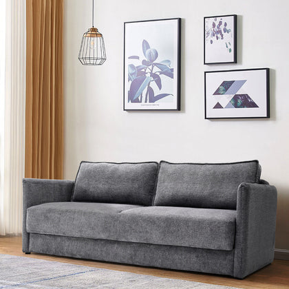Modern 3 Seater Grey Sofa Couch Love Seat Settee with Storage Tufted Comfortable