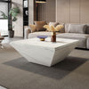 Tribesigns Coffee Table, Square Coffee Table with Faux Marble Tabletop, White