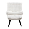 Sherpa Armchair with Footstool Accent Chair with Adjustable Backrest Sofa Lounge