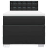 Box Spring Bed with Black 90x190 Faux Leather N8G5