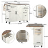 Rolling Kitchen Island Trolley Serving Cart Cabinet w/ 3 Drawers & Storage Doors