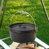 Cast Iron Casserole Dish Pot Pan Cooked Camping Stew Dutch Oven Stockpot Skillet
