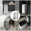 Stainless Steel Trash Can Kitchen Bin Pedal Office Rubbish Storage