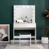 Dressing Table with LED Mirror Modern Makeup Desk Vanity Table Set + Stool