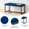 Blue Velvet Padded Bed Bench Dining Bench Ottoman Stool Living room Modern