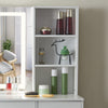 Dressing Table W/ 3Drawers HD Mirror Stool Set Makeup Desk Vanity Table Bedroom