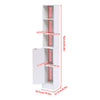 Modern Bathroom Tall Cabinet with Storage Shelf&Door Corner Shelf Bookshelf