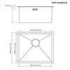 Large Super Deep Single Bowl Square Stainless Steel Kitchen Sink Undermount Wpbz