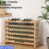 6 Tier 72 Bottle Wine Rack Holder Wood Shelves Storage Display Assembly Required