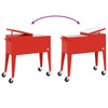 Cooler Cart with Wheels Red 92x43x89 cm Rolling 80 Quart
