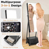 Standing Jewelry Armoire Mirror Jewelry Cabinet with Drawers-Black
