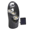 Large Garden Outdoor Tiered Water Feature Solar LED Fountain Barrel Bowls 68cm