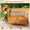Outdoor Storage Bench Deck Box Patio Wood Storage Bench 125L Storage Seating