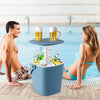 Portable Cooler Side Table 15L Wine Cooler 3-in-1 Outdoor Cocktail Drink Table