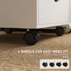 Mobile Vertical Filing Cabinet with 5 Drawers for Home Office, White