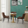 Pair of Luxury Dining Chairs Metal Legs Restaurant Chair PU Faux Leather Padded