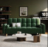 Convertible Velvet Sofa Bed – 3 Seater Futon with Adjustable Back & Pillows