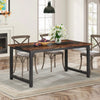 Family Dining Table for 4-6 People, 160cm Industrial Kitchen Table, Brown Hygge