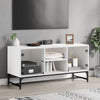 White Engineered Wood TV Cabinet with Glass Doors - Media Unit/Stand for R0O1