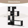 5-Tier S-Shaped Bookshelf Geometric Z-Shelf Bookcase Modern Display Shelf