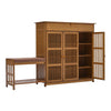 Large Wooden Shoe Rack Shelf Shoes Cabinet With Soft Seat Bench Footwear Storage