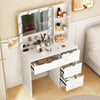 Vanity Set Desk with Dimmable LED Light Mirror,4 Drawers Dressing Table White