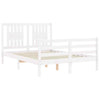 Bed Frame with Headboard White 140x200 Solid Wood Z2N0