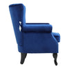 Velvet Armchair Scalloped Back Lounge Sofa Seat Occasional Studded Accent Chair