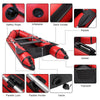10ft PVC Inflatable Assault Boat 330kg Capacity Red Black Adult Raft 750lbs