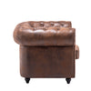 Deep Buttons Tan Distressed Leather Armchair Chesterfield Sofa Tub Accent Chairs