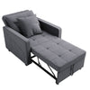 Folding Sofa Bed Fabric Grey Sleeper Pull Out Convertible Arm Chair Adjustable