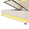 OTTOMAN LIFT UP STORAGE BED UPHOLSTERED BED FRAME DOUBLE & KING SIZE 4FT6 5FT