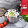 NEW 5Pcs Stainless Steel Cookware Set Casserole Stockpot Pot Hob With Glass Lids