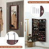 Wall/Door Mounted Jewelry Armoire Organizer Full-length Mirror Storage Cabinet