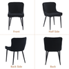2/4/6 Pcs Dining Chairs Set Velvet Padded Seat Metal Legs Kitchen Armchair Home
