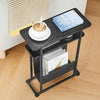 Small Side Table for Small Spaces Slim End Table with Magazine Holder Narrow End