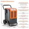 63L Portable Commercial Grade Dehumidifier Industrial Dehumidifier w/ Wheels