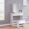 Foldable Makeup Table Set Drawer Mirror Storage Makeup Room White Dressing Table