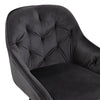 2x Grey Velvet Bar Stools with Foot rest Tufted stitching Seat Chairs