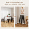 61CM Bar Stools Set of 4 Stackable Counter Height Metal Stools w/ Handing Hole