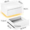 Wall Mounted Bedside Cabinet Table Floating Nightstand with Storage Drawer 2 Lun