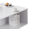 White High Gloss Coffee Table Square L-Type Living Room Lounge MDF Glass