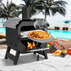 Portable Wood-Fired Pizza Stove with Pizza Stone-Black