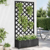 Planter with Trellis - Black Solid Fir Wood, Rectangular Garden/ Planter K3W1