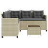 Brokky Garden Sofa with Table and Cushions L-Shaped Grey Poly I4Z3