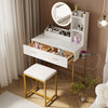 LED Shelve Mirror Dressing Table Set with 2 Drawers Stool Vanity Desk Bedroom