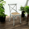 Grey Cross Back Dining Chair Set of 2 Comfortable & Stylish Wooden Home Cafe