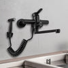New 360° Wall-mounted Kitchen Tap Stainless Steel Bathroom Faucet with Spray Gun